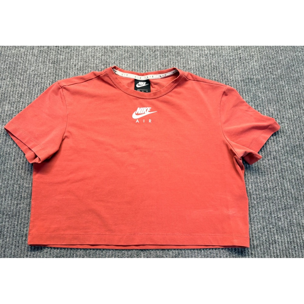 Nike Air Womens Cropped T-Shirt XL Rust Red Short Sleeve Logo Tee AJ2526-822